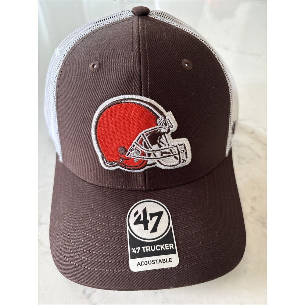 Cleveland Browns '47 Brand Brown Trucker Snapback Hat Brown White Embroidery